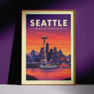 Affiche Vintage Seattle Washington