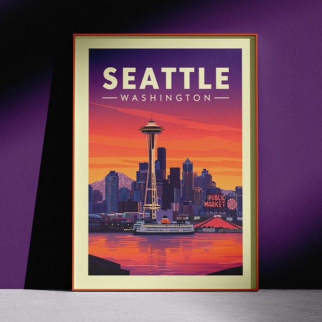 Affiche Vintage Seattle Washington (Créateur téléchargé)