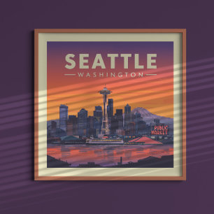 Affiche Vintage Seattle Washington