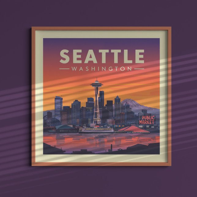 Affiche Vintage Seattle Washington (Créateur téléchargé)
