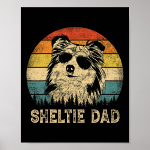 Affiche Vintage Sheltie Papa Amoureux de les chiens Père &