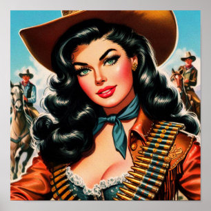 Affiche Vintage Sheriff Pin-up
