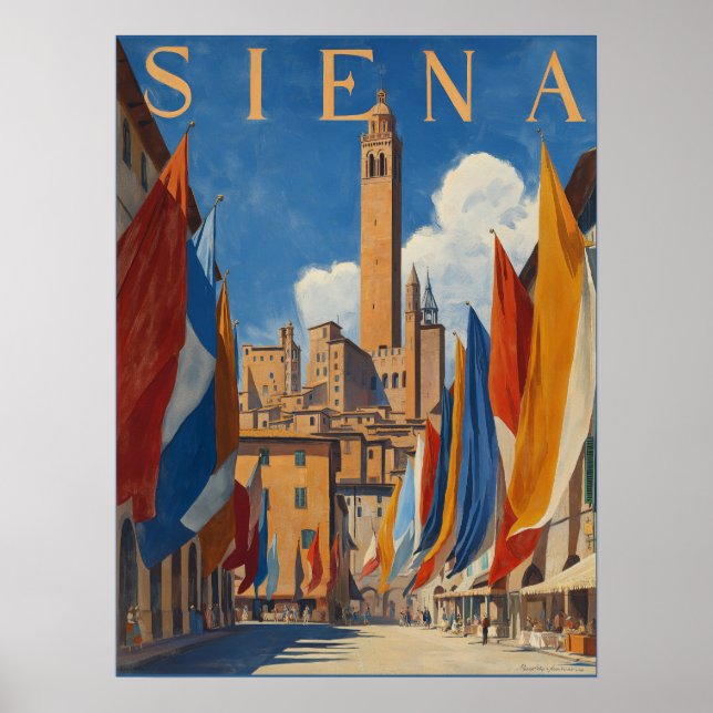Affiche Vintage Siena Italie Voyage (Devant)