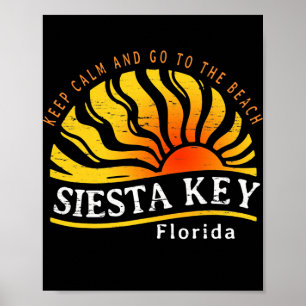 Affiche Vintage Siesta Key Florida Beach Vacances Famille