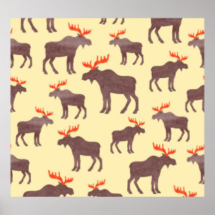 Affiche Vintage silhouette d'elfe, motif d'aquarelle