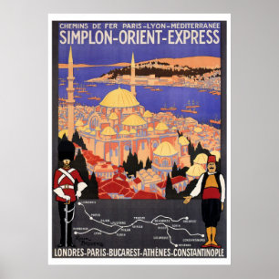 Affiche Vintage Simplon Orient Express à Constantinople