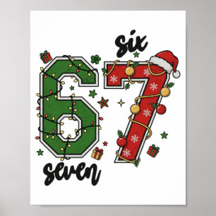 Affiche Vintage Six Seven 67 Mème 67 Noël Femme