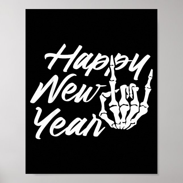 Affiche Vintage Skeleton Happy New Year Eve  (Devant)