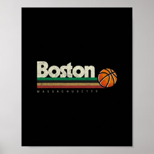 Affiche Vintage Sketll Boston City B-ll Rayures Rétro