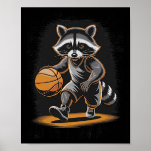 Affiche Vintage Sketll Raton laveur Talk Shoot Slam Game D