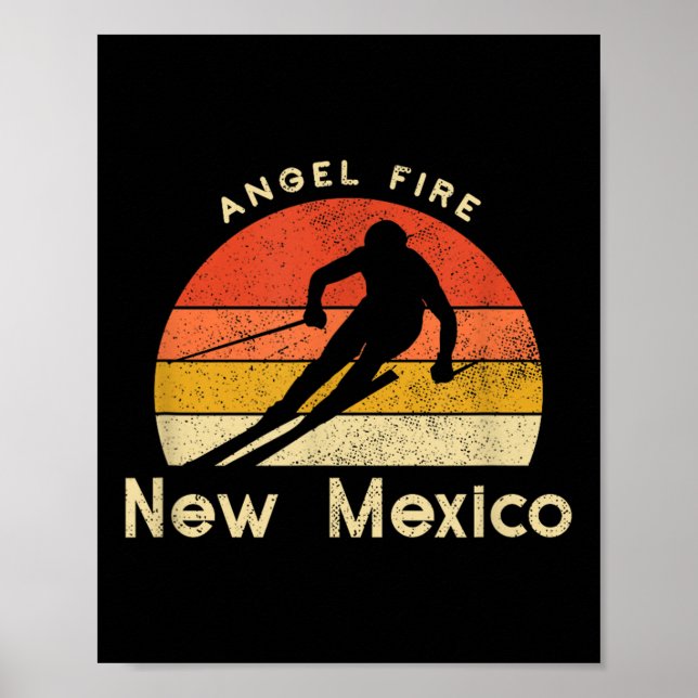 Affiche Vintage Ski Angel Fire Nouveau Mexique Mountain (Devant)