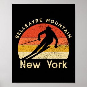 Affiche Vintage Ski Belleayre Montagne New York Montagne