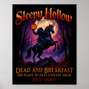 Affiche Vintage Sleepy Hollow Horseman Halloween Éffrayant