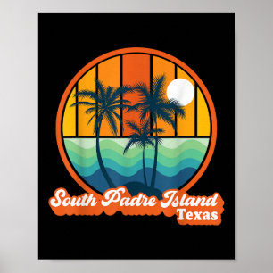 Affiche Vintage South Padre Island Texas Summer 90s Beach