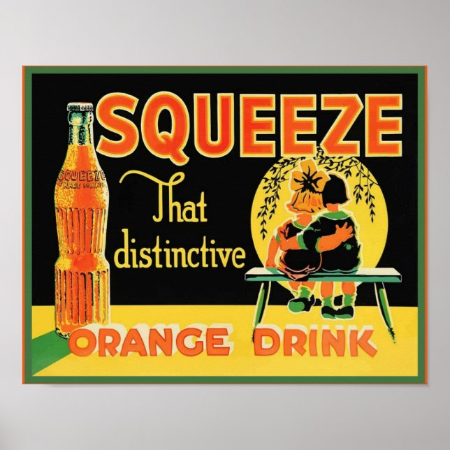 Affiche Vintage Squeeze Orange Soda Pop (Devant)