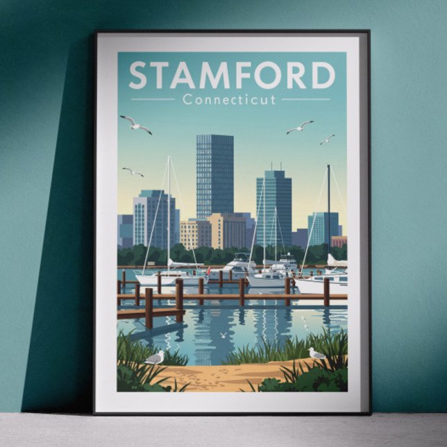 Affiche Vintage Stamford Connecticut (Créateur téléchargé)