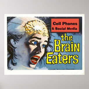 Affiche Vintage Style, Brain Eater, Social Media, edit tex