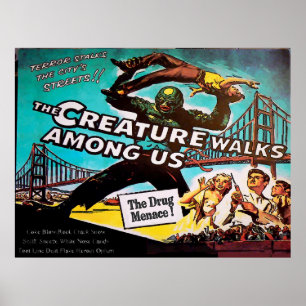 Affiche Vintage Style, Menace, Fake Cinema