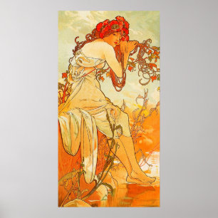 Affiche Vintage Summer by Alphonse Mucha