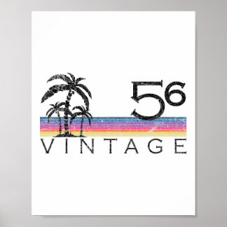 Affiche Vintage Surfing 1956 Pacific Ocean Sunset Birthday