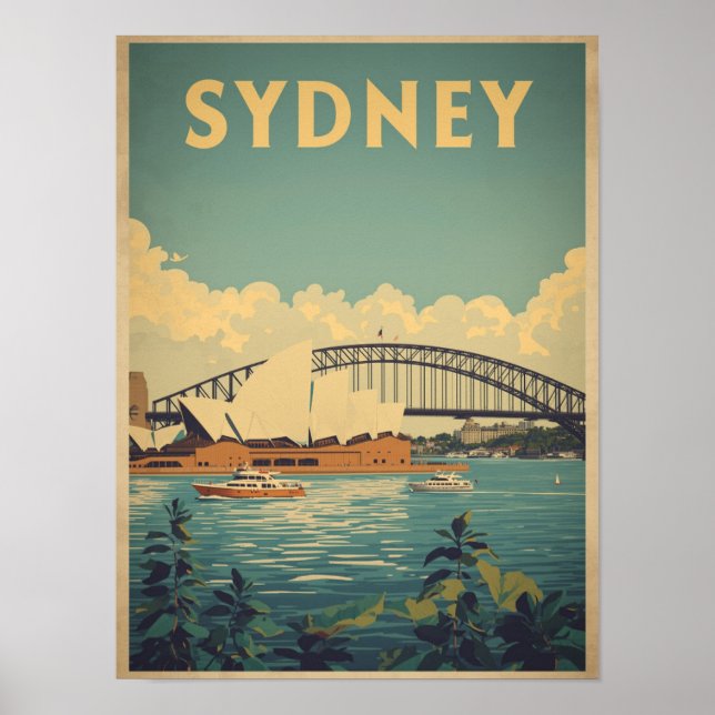 Affiche Vintage Sydney Travel (Devant)