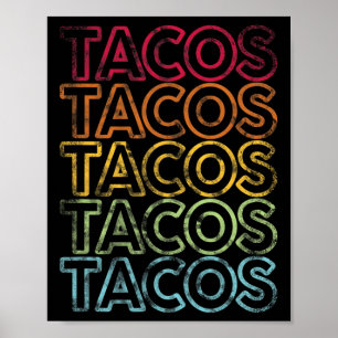 Affiche Vintage Tacos Retro Design Cinco De Mayo Cadeaux T