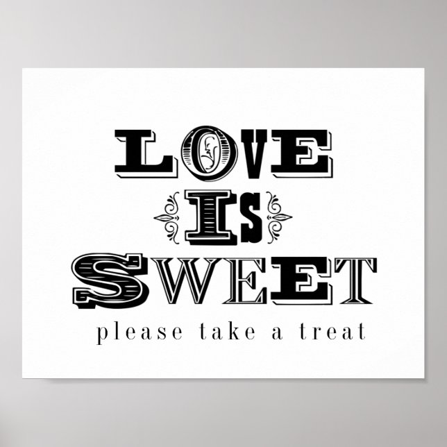 Affiche Vintage Take a Treat Wedding Table Sign (Devant)