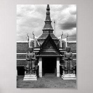 Affiche Vintage Thaïlande Bangkok Wat Phra Kaew Demon