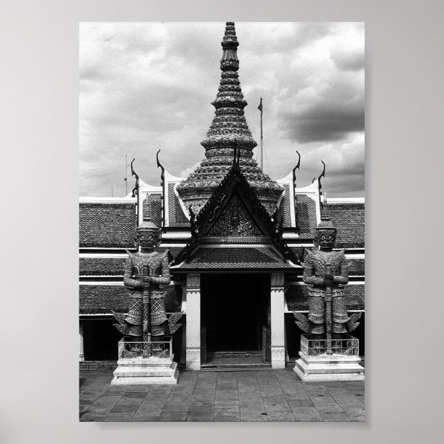 Affiche Vintage Thaïlande Bangkok Wat Phra Kaew Demon (Devant)