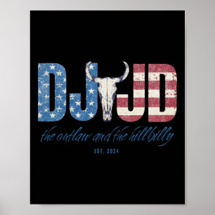 Affiche Vintage The Outlaw Et Hillbilly Trump Vance 2025