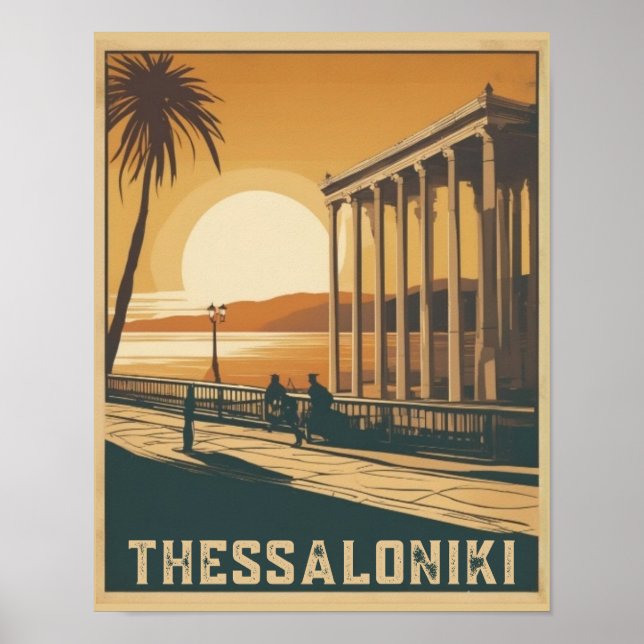 Affiche Vintage Thessalonique ville Grèce vocation souveni (Devant)