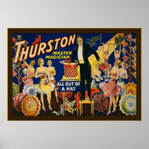 Affiche Vintage Thurston, maître magicien