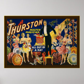 Affiche Vintage Thurston, maître magicien