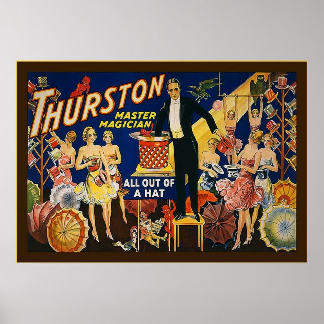 Affiche Vintage Thurston, maître magicien (Devant)