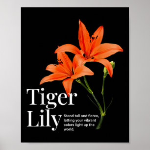 Affiche Vintage Tigre Lily Fleur Jardin esthétique Natu