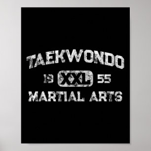 Affiche Vintage Tkd Taekwondo Student Martial Karate Marti