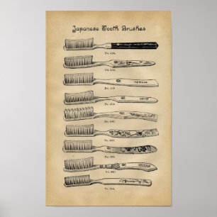 Affiche Vintage Toothbrushes