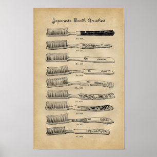Affiche Vintage Toothbrushes