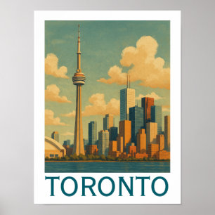 Affiche Vintage Toronto Canada - Tour CN Skyline