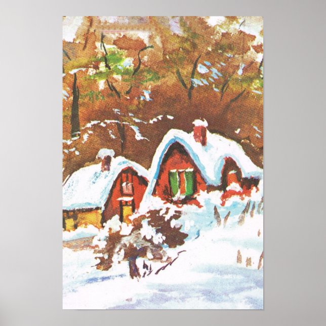 Affiche Vintage tradition Noël hiver (Devant)