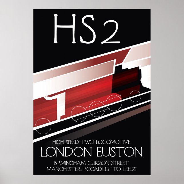 Affiche vintage train HS2, (Devant)