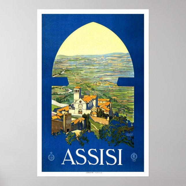 Affiche Vintage travel, Assisi (Devant)