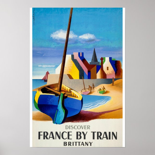 Affiche Vintage Travel - Brittany - Bretagne France (Devant)