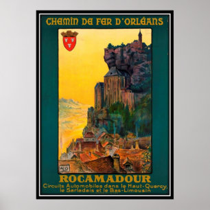 Affiche Vintage travel France, Rocamadour -