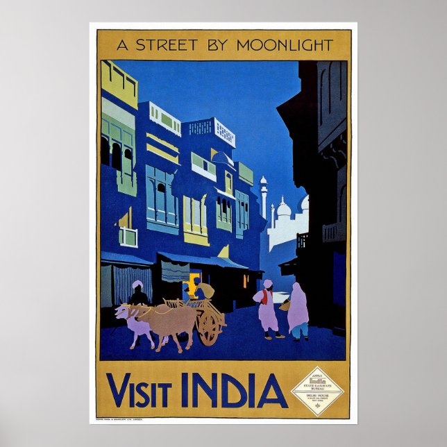 Affiche Vintage travel, Inde (Devant)