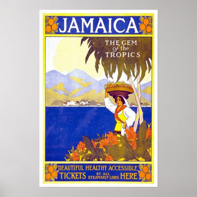 Affiche Vintage travel, Jamaïque (Devant)