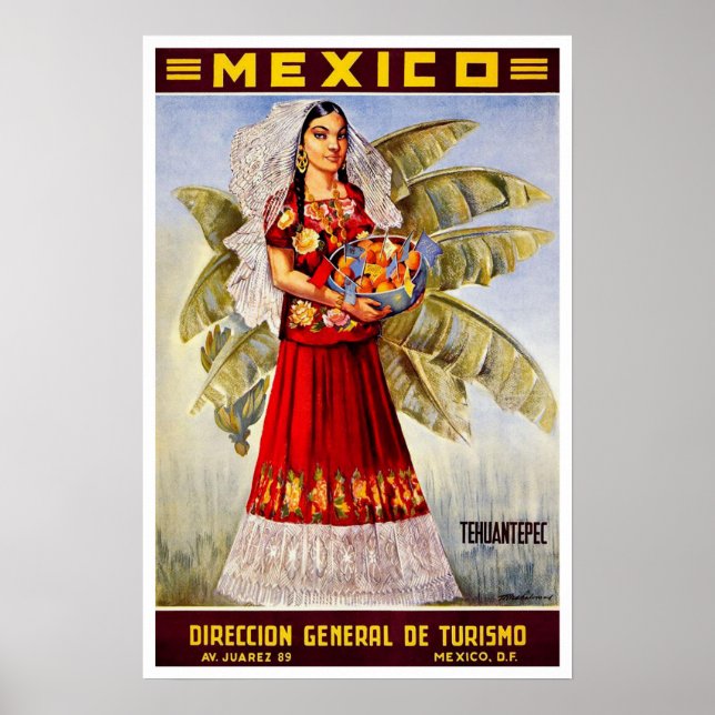 Affiche Vintage travel, Mexique (Devant)