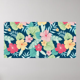 Affiche vintage tropical hawaïen sans couture motif