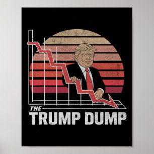 Affiche Vintage Trump Dump Anti Trump Crash Boursier Prote