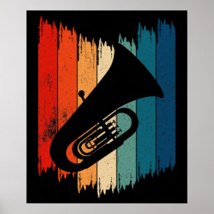 Affiche Vintage Tuba Retro Tuba